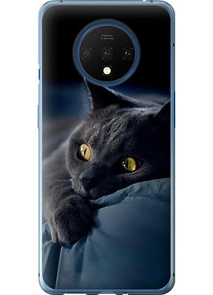 Чохол силіконовий на телефон oneplus 7t димчастий кіт "825u-1809-58250"