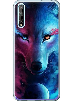 Чехол 2d пластиковый на телефон huawei p smart s арт-волк "3999t-1813-58250"