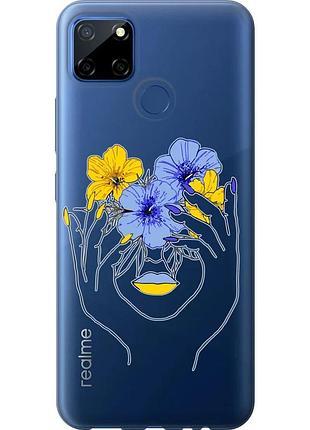Чехол 2d пластиковый патриотический на телефон realme 7i девушка v4 "5276t-2486-58250"