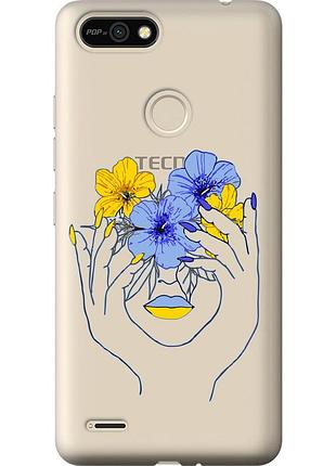 Чехол силиконовый патриотический на телефон tecno pop 2f b1f девушка v4 "5276u-2391-58250"