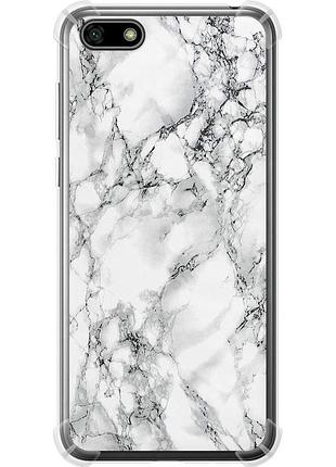Чохол силіконовий протиударний с посиленими кутами на телефон huawei y5 2018 мармур білий "4480sp-1500-58250"