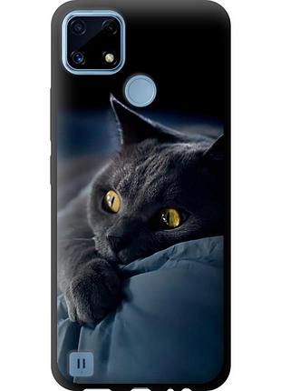 Чехол tpu на телефон realme c21 дымчатый кот "825b-2321-58250"