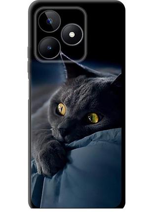 Чехол tpu на телефон realme c53 дымчатый кот "825b-3128-58250"