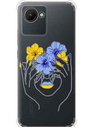 Чехол силикон с усиленными углами патриотический на телефон realme c30 девушка v4 "5276sp-2700-58250"