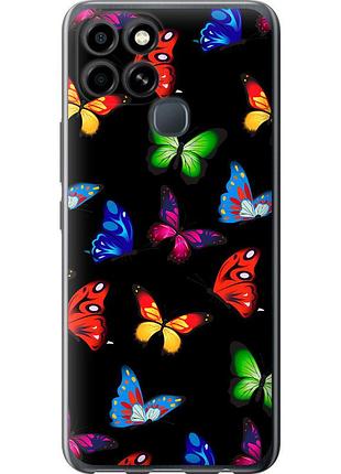 Чехол tpu на телефон infinix smart 6 красочные мотыльки "4761b-2758-58250"