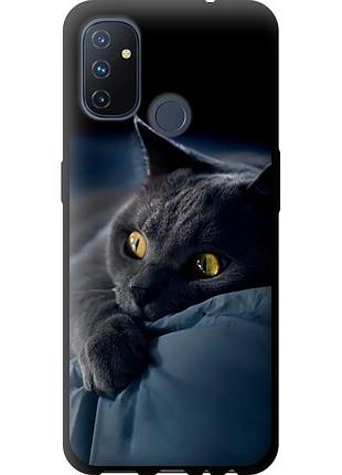 Чехол tpu на телефон oneplus nord n100 дымчатый кот "825b-2130-58250"