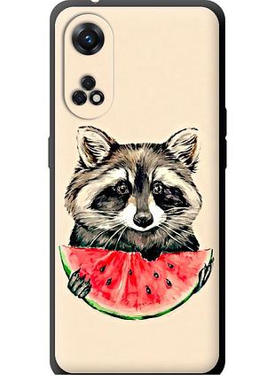 Чехол tpu на телефон oppo reno8 t енотик с арбузом "4605b-2969-58250"