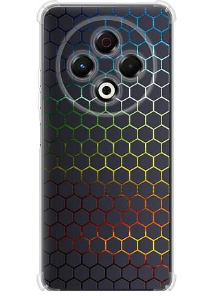 Чехол силикон с усиленными углами на телефон tecno spark 30 4g переливающиеся соты "498sp-3894-58250"