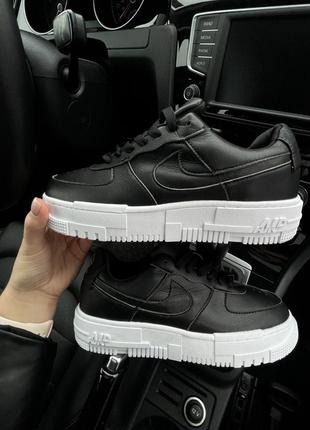Кроссовки женские на толстой подошве найк пиксель tiempo nike pixel black white