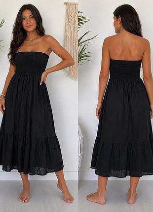 Чорна сукня-бандо riviera bhs з натуральної бавовни, uk 18 / eur 46