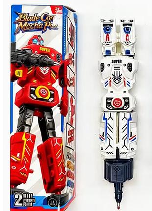 Канцелярська гелева ручка трансформер blade core mecha pen 2-в-1 білий