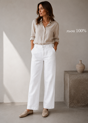 Женские брюки из льна 100% mexx p.38 на подкладке