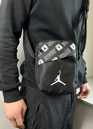 Сумка чорна через плече jordan, месенджер чоловічий, барсетка спорт джордан
