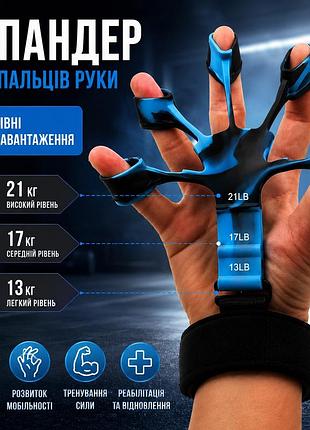 Тренажер для кисті та пальців руки регульований 13/17/21 lb для розвитку сили хвата та реабілітації