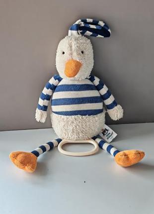Мягкая игрушка jellycat bredita duck chime, которая издает приятные мелодию при отводе кольца, london