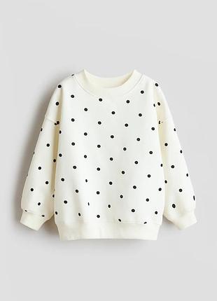 Свитшот на девочку утепленный h&amp;m молочный