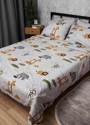 Комплект постільної білизни moon&star бязь gold люкс savanna gray полуторний 143х210 наволочки 2х40х60 (ms-820015065)