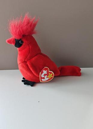 Rare ty "mac" the cardinal beanie baby 1998 tag errors 1999