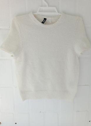 Белая женская кофточка h&amp;m с коротким рукавом
