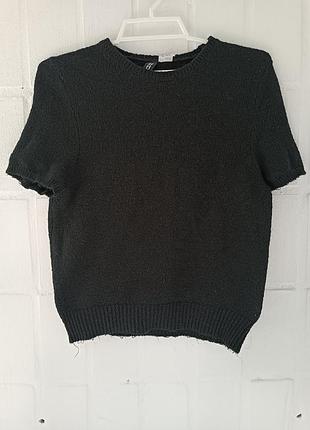 Великолепная женская кофточка черного цвета h&amp;m с коротким рукавом