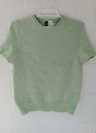 Красивая женская кофточка на осень весну с коротким рукавом вязаная h&amp;m