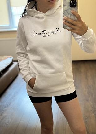 Біле худі billie eilish з написом "happier than ever" xs-s