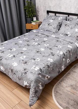 Комплект постельного белья moon&star микросатин premium silver flowers полуторный 143х210 наволочки 2х40х60 (ms-820016290)