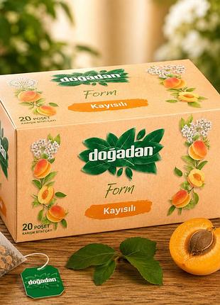 Трав’яний чай doğadan form kayısılı з абрикосом 20 пакетиків | турецький чай для активного способу життя
