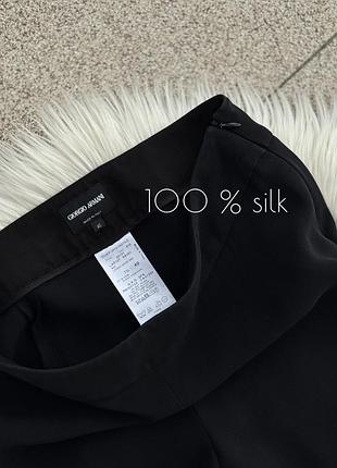Шовкові чорні прямі брюки giorgio armani 100 % silk