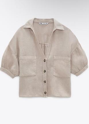 Сорочка zara, 100% льону.