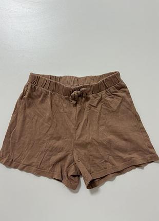 Коричневі спортивні шорти h&m зі шнурком та еластичним поясом