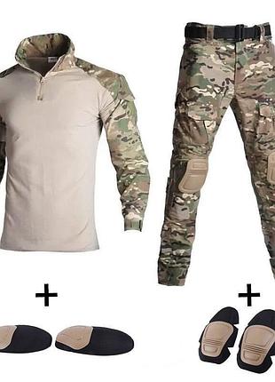 Тактичний костюм han wild g2 мультикам ubacs s-3xl з наколінниками та налокітниками