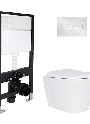 Готовое решение qtap для ванной комнаты: подвесной унитаз scorpio ml ultra quiet 520x365x365 + комплект инсталляции standard