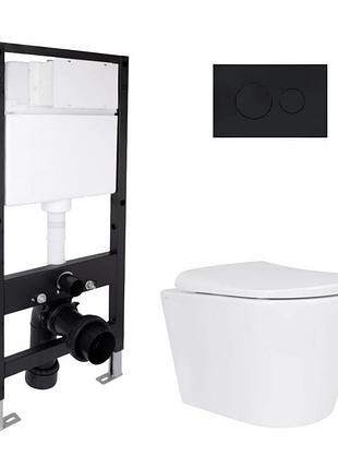 Готовое решение qtap для ванной комнаты: подвесной унитаз scorpio ml ultra quiet 520x365x365 + комплект инсталляции standard