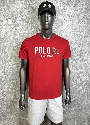Ralph lauren polo classic fit футболка m размер спортивная с принтом красная