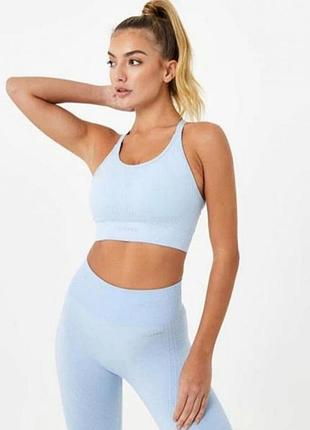 Топ спортивный Ausa pro seamless core adjustable strap brunera blue
