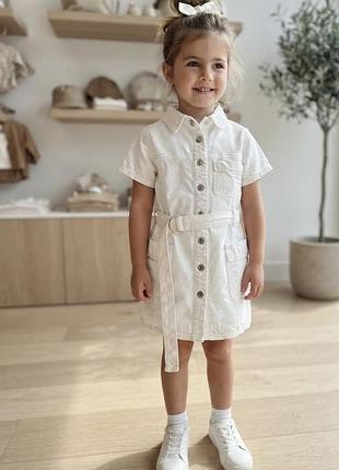 Біла джинсова сукня на зріст 122 см zara