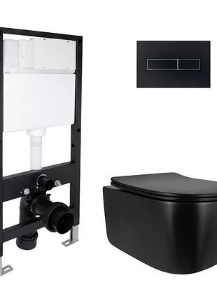 Готовое решение qtap для ванной комнаты: подвесной унитаз taurus ultra quiet 515x360x350 + комплект инсталляции standard (линейная
