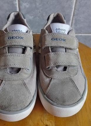 Удобные дышащие кроссовки geox текстиль с вставками из замши, стелька из кожи, 32 размер