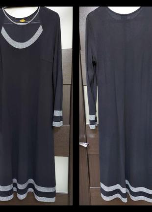 Классическое приталенное платье с серебристой каймой и декольте сеточкой sana9 фото