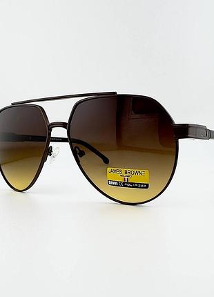 Чоловічі сонцезахисні окуляри авіатори james browne jb1078d e-brn-j polarized з поляризацією і флексами