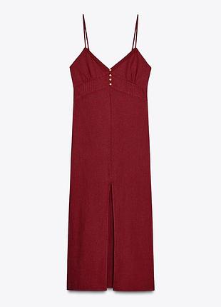Zara платье льняное, сарафан