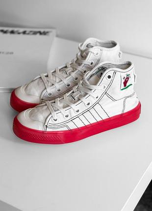 Кеди adidas originals nizza hi rf 'white red' gx2708