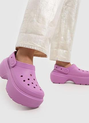 Crocs stomp clog platform оригінал крокс на платформі bubble рожеві women sabo сабо сша
