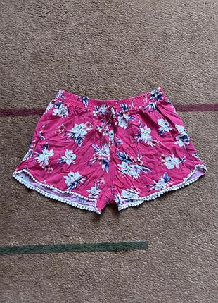 Шорты hollister с цветочным принтом, на резинке, размер s