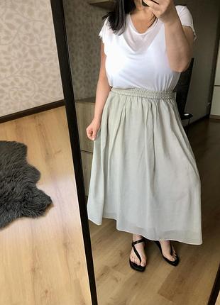 Довга, міді спідниця легка, на літо, h&m, на резинці