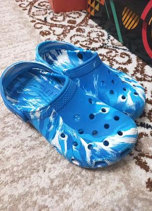 Детские кроксы-сабо для хлопка crocs classic marbled clog /мультицвет