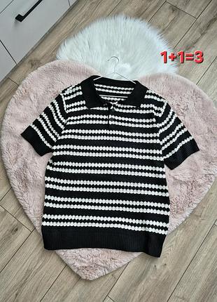 Вязаная футболка с воротником женская shein