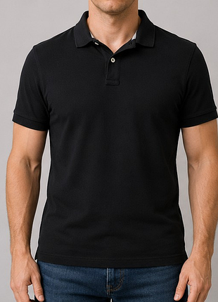 Оригінальне поло m&s regular fit чорне 100% бавовна m