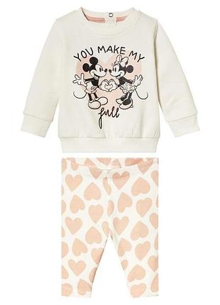 Костюм (світшот і штани) для дівчинки disney minnie mouse 464031 062-68 см (2-6 міс.) різнобарвний